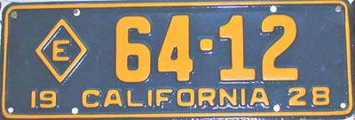 California license plate image