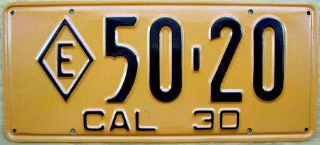 California license plate image