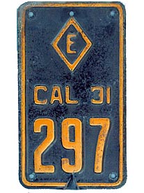 California license plate image