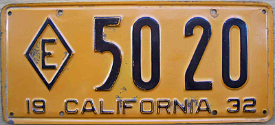 California license plate image