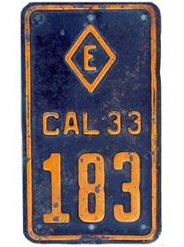 California license plate image