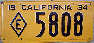 California license plate image