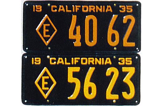 California license plate image