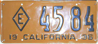 California license plate image