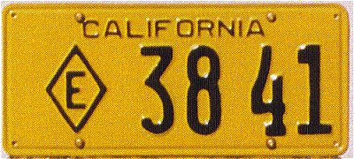 California license plate image