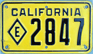 California license plate image