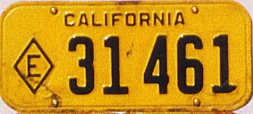 California license plate image