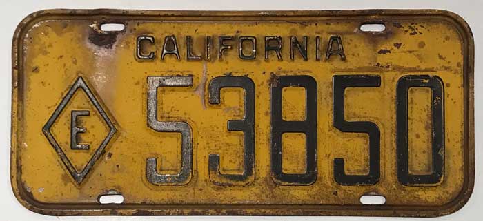 California license plate image