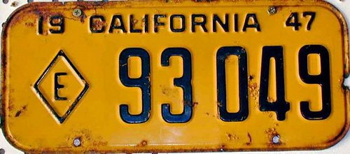 California license plate image