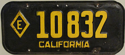 California license plate image