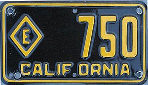 California license plate image