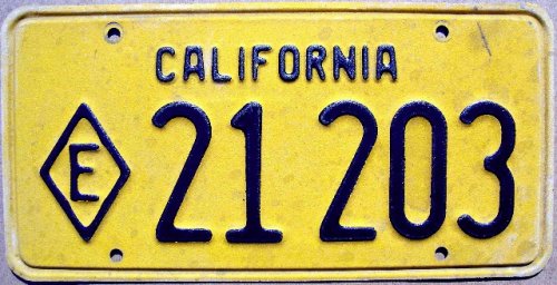 California license plate