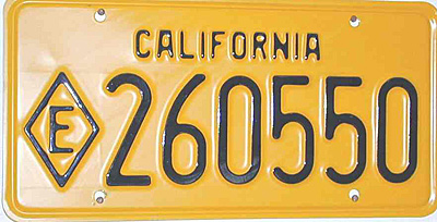 California license plate