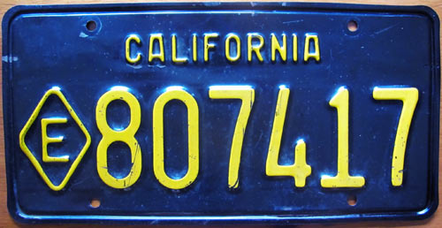 California license plate