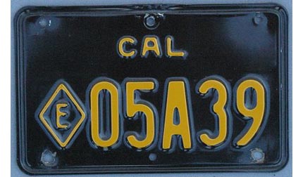 California license plate image