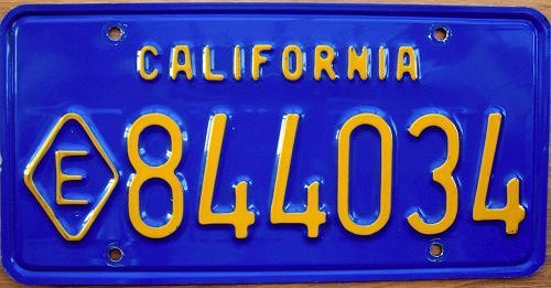 California license plate