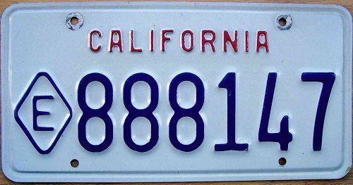 California license plate image