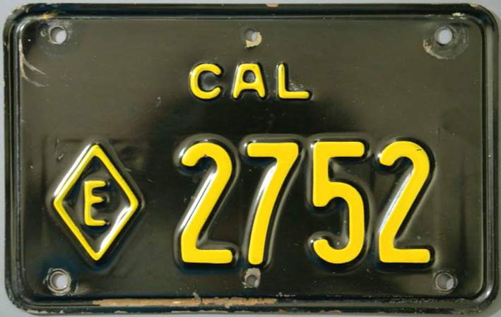 California license plate image