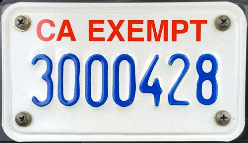 California license plate image