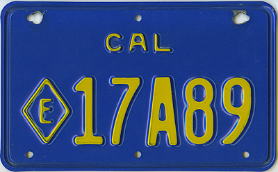 California license plate image