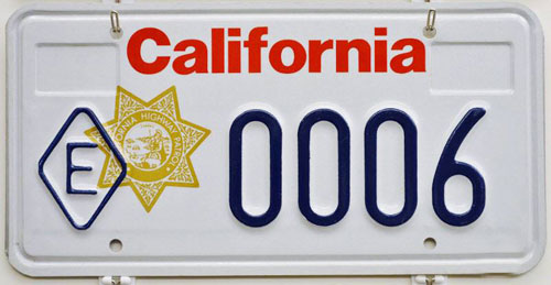 California license plate image