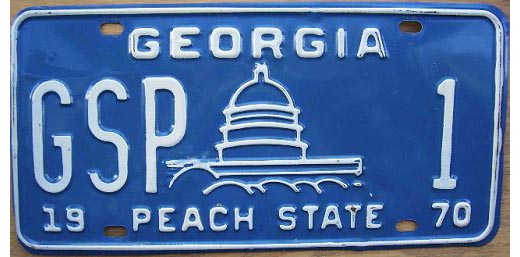 Georgia state patrol license plate