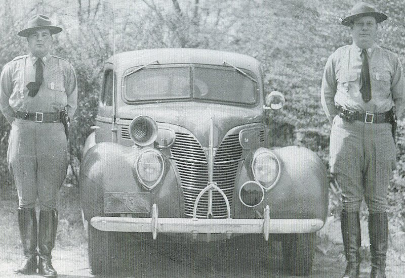 Georgia State patrol car and officers