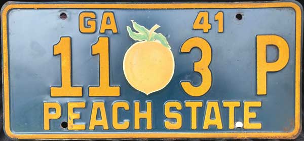 Georgia state police license plate