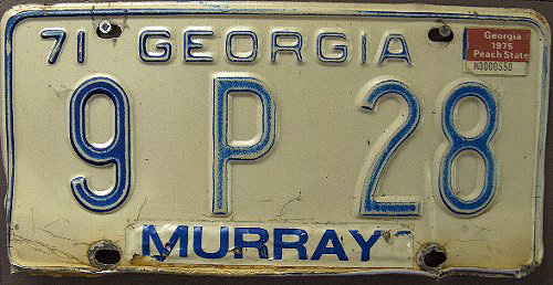 Georgia state patrol license plate