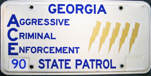 Georgia state police license plate