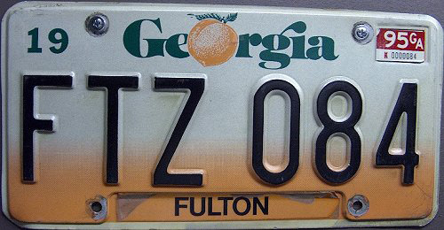 Georgia license plate image