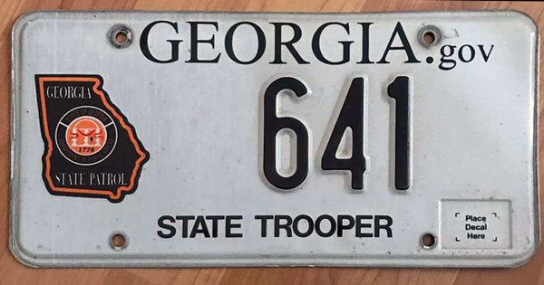 Georgia license plate image