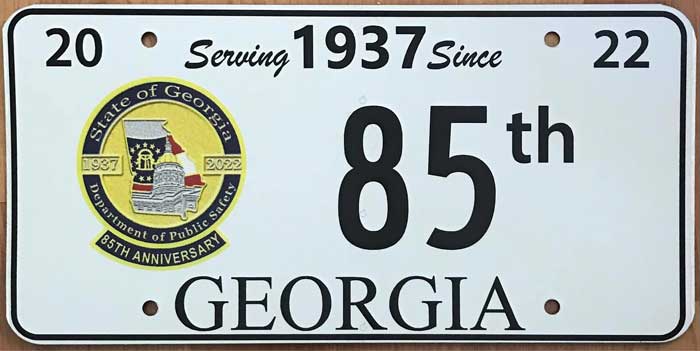 Georgia license plate image