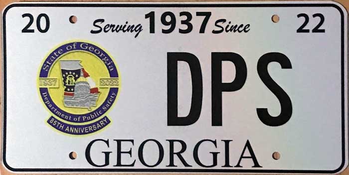 Georgia state police license plate