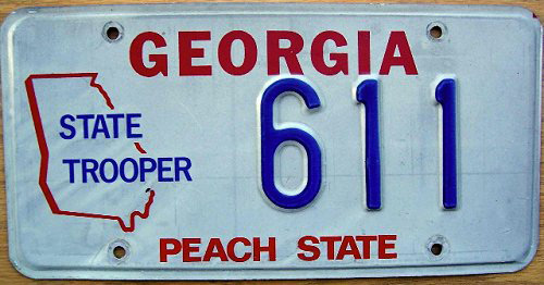 Georgia state police license plate