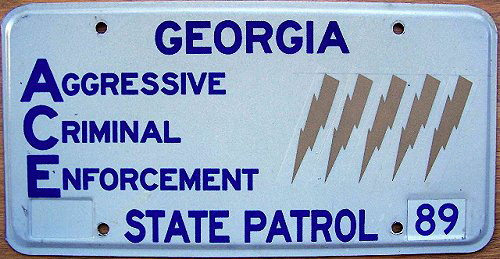 Georgia state police license plate