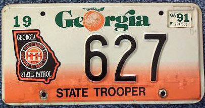 Georgia license plate image