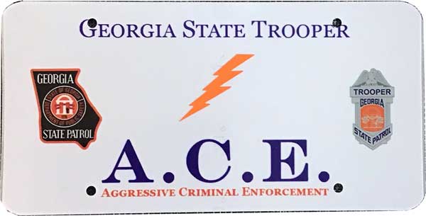 Georgia state police license plate