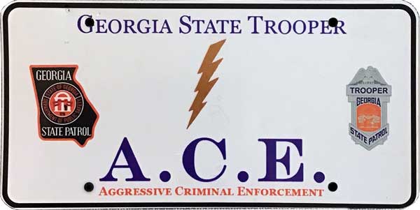 Georgia state police license plate