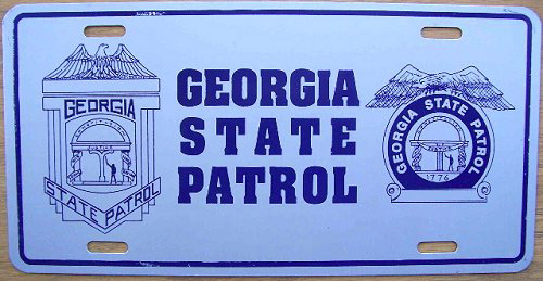 Georgia state police license plate