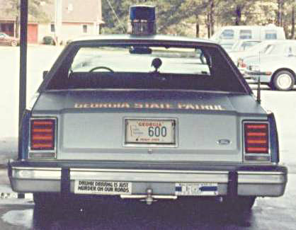 Georgia state police license plate