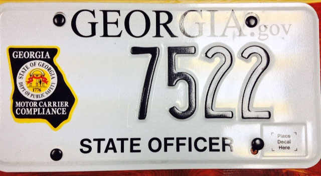 Georgia police license plate