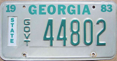 Georgia state police license plate