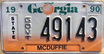 Georgia state police license plate