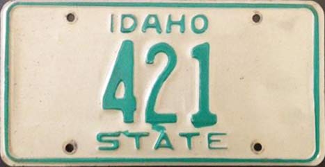 Idaho license plate image