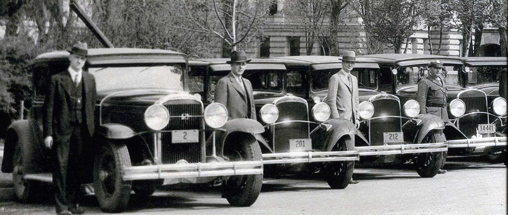 1930 Idaho line up of police car