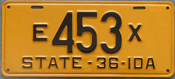 Idaho license plate image