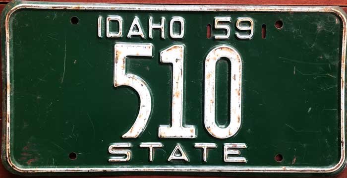 Idaho license plate image