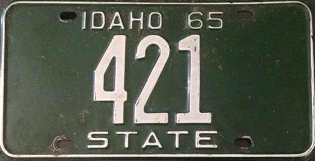 Idaho license plate image