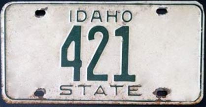 Idaho license plate image